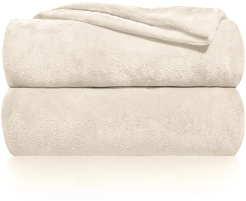 Gräfenstayn® Kuscheldecke flauschig & super weich - hochwertige Fleecedecke auch als Wohndecke, Tagesdecke, Sofadecke & Wohnzimmer geeignet - Überwurf Decke Sofa & Couch (Creme, 240x220 cm)