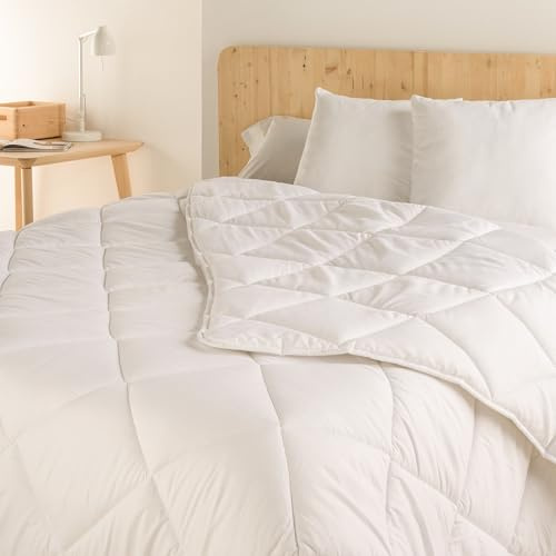 NATURALS - Relleno Nórdico Microfibra 400 Gramos - Edredón Nórdico Cama 150 (240x220 cm) - Acolchado a Rombos Tacto Pluma - Ligero, Antialérgico, Transpirable y Extrasuave