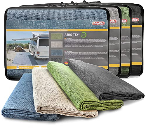 Primaflor Vorzeltteppich - AEROTEX, Grün, 2,50m x 4,00m, Viele Größen und Farben, Wasserdurchlässiger, Atmungsaktiver Zeltboden inkl. Tragetasche, Outdoor Teppich für Camping, Wohnmobil Bodenmatte