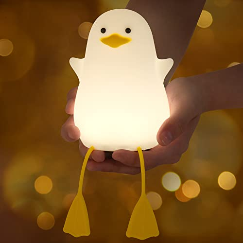 Anywin Enten-Nachtlicht, leuchtende Ente für Kinder mit warmer Farbe und Dimmfunktion, Duck Lamp 1200 mAh wiederaufladbares Enten-Baby-Nachtlicht mit 20-Minuten-Timer und Touch-Steuerung, warmweiß