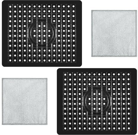KAHOUI 2 Pcs Kitchen Sink Mats, 32 X 26.2cm Silicone Sink Protector Mat, Rubber Sink Mat with 2 Silver Wire Cloths, Protective Mat for Sinks, Dishwashing Mat for Sinks for Kitchen Sinks
