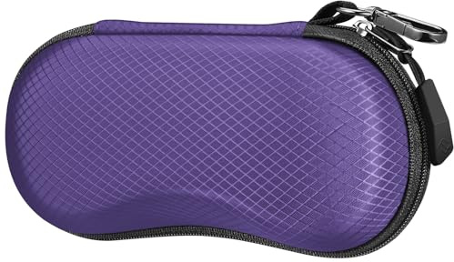 FINTIE Custodia Occhiali da Sole, Porta Rigida Occhiali da Sole in EVA con Moschettone, Portaocchiali Astuccio per Uomo Donna Ciclismo Sportivi
