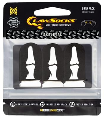 6 Pack Mobile Gaming Corps ClawSocks Phone Gaming Finger Sleeves - Skeletal