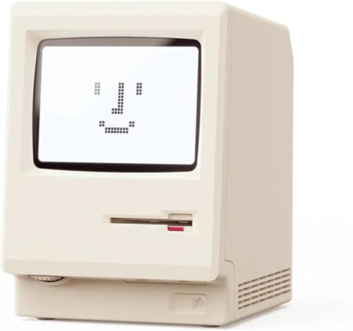Maclock WB-8 Retro Pixel Despertador, 1984 80 Reloj digital electrónico con pantalla LCD grande, reloj de mesa USB para dormitorio, múltiples alarmas, calendario, temperatura, ajustable