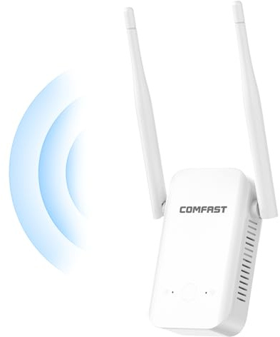 COMFAST Ripetitore WiFi, 300Mbps Amplificatore Segnale WiFi con 2 Antenne, Modalità Ripetitore, WPS, Indicatore Segnale LED, Design Compatto Portatile, Dissipazione Calore Avanzata, Ideale per Casa