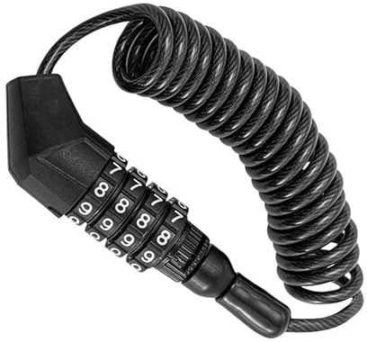 Toyvian Antivol de Casque Moto Portable en Acier et Alliage de Zinc Câble Pvc Noir, Sécurité Anti-vol pour Cyclisme en Extérieur