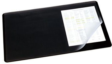 Durable Schreibtischunterlage (mit transparenter Auflage, 530 x 400 mm) 1 Stück, schwarz, 720201