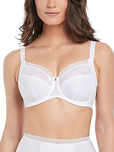 Fantasie Women's Fusion Underwire Full Cup Side Support Bra Coverage, White, 30DD