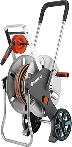 Gardena CleverRoll M Easy Metall Set: Schlauchwagen mit 60 m Kapazität, sehr standfest, stabile Schlauchführung, inkl. 25m Schlauch (18547-20)