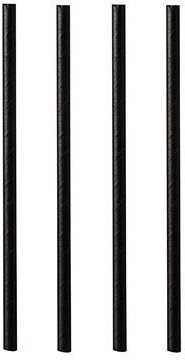 Papstar 87510 - Pajitas de papel ecológico (500 unidades, 7 mm de diámetro, 15 cm), color negro