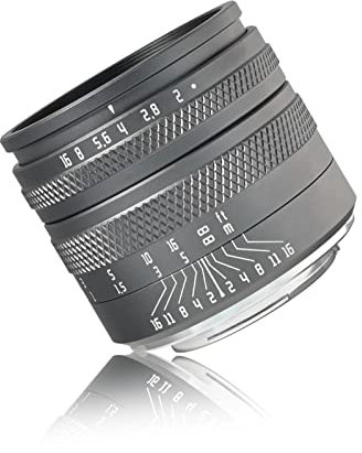 AstrHori 50mm F2.0 Lente de cámara de formato completo manual con gran apertura compatible con cámaras Canon EF-M sin espejo, color gris