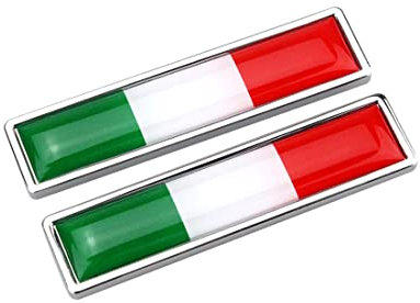 2 pezzi adesivi metallici della bandiera nazionale, adesivi di cartelli per auto, bandiera italiana per le decalcomanie per auto 3d emblema accessori per paraurti 3D