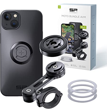 SP CONNECT Moto Bundle mit Anti Vibration Module | SPC+ | kompatibel mit iPhone 14 Plus | Handyhalter für Motorrad Bike Moped Roller | Gadget Halterung für Navi