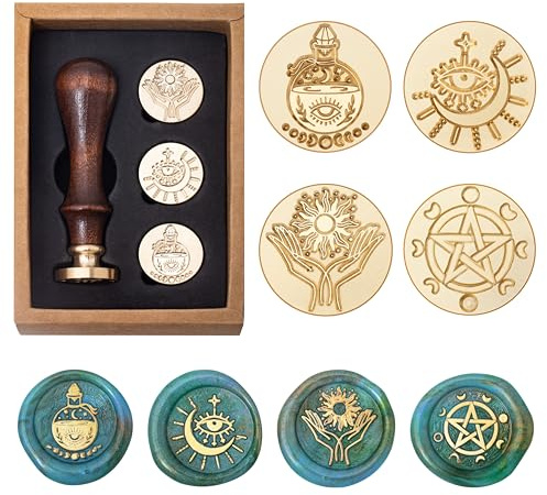 Wicca vaxsigill stämpel, magisk tätning stämpel (set)