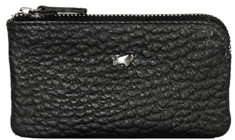 BRAUN BÜFFEL Schlüsseletui aus echtem Leder YANNIK - Schlüsseltasche Slim mit Reißverschluss - Schwarz