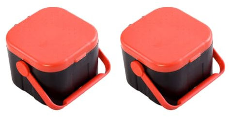 HANABASS 2 Stück Wurmbox aus Kunststoff - Regenwurm-Behälter mit Belüftungsdeckel, Köderbox für lebende Würmer (Rotwürmer), ideal für Angler und Anglerbedarf
