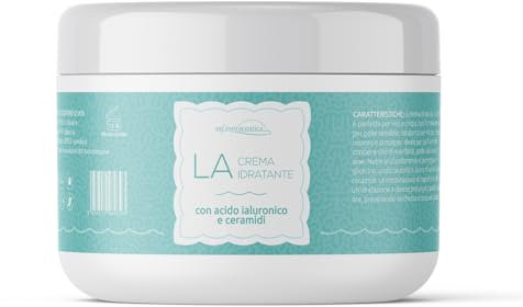 Saf.Nutraceutica LA Crema Idratante Viso e Corpo, per Pelle Secca, Sensibile e Danneggiata, Idrata Fino a 48 Ore, con Acido Ialuronico, Ceramidi. Barattolo 500 ml