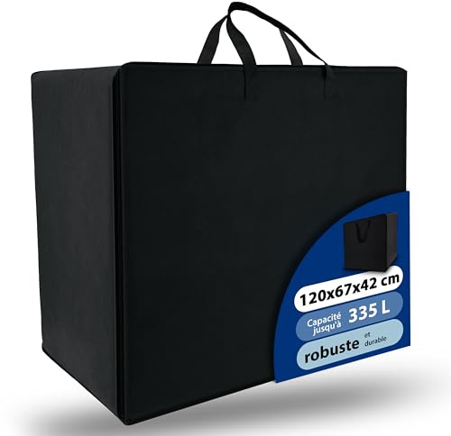 Beautissu Bolsa Práctica Tamaño XXL - Funda para Colchón Plegable - Protección Ideal y Transporte Fácil con Cremallera - Accesorio para Colchón Plegable Modelo XXL (120x200cm) - Negro