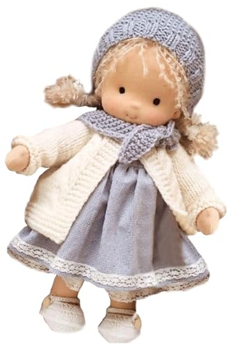 CNAFGBGG Rag Doll 9.5x2.4x4.7 '' Adorable Soft Plush Baby Doll con Sombrero de Tela y Bufanda Exquisita Mini muñeca Baby Doll Christmas Juega Regalo para fomentar el Amor y la compañía.