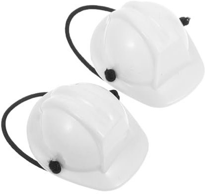 CHILDWEET 2St Sicherheitshelm für Haustiere Kämme für Haustiere Helme für Haustiere Ziegenzaum Mini-Schlüsselanhänger Puppenhaus Puppenhüte zum Basteln kleiner Bauhut Hundehelm Plastik Weiß