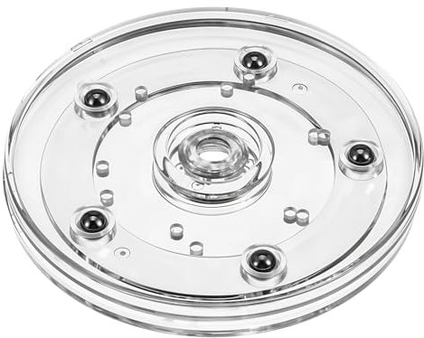 HJZHII 10cm Acryl Drehteller,Klein Lazy Susan,Mini Drehteller Torte Organizer Kunststoff Lager Drehbarer Vorratsschrank Drehlager Durchsichtig für Küchen Kuchen Gewürzregal Doll Puppe Tasse