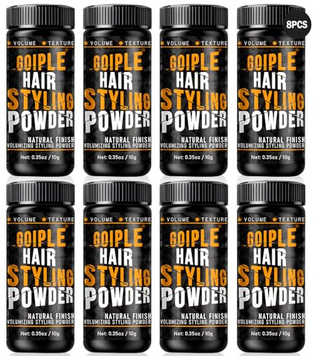 Goiple Hair Styling Powder for Men - Natural Look Volumizing & Texturizing Powder With Flexible Hold - Easy to Apply, No Oil/Greasy/Residue (8pcs)