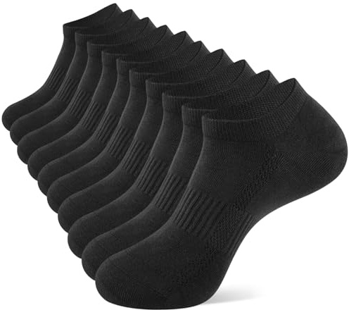 YORJOSOX Bamboo Trainer Socks for Women & Men: No-Show 5-Pack with casual & Breathable – Low-Cut Invisible Liner for Sneakers/Summer Shoes (UK, Numeric, 9, 12, Regular, Regular, Black 5 pairs)