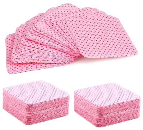 ZORVYN 100 Piezas Algodón para Uñas Rosa Sin Fibra para Cleanser para Uñas Gel Esmalte Semipermanente Quitaesmalte Manicura Profesional