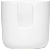 Public Goods Ceramic Cleansing Rounds Holder | Matte White Stoneware Makeup Remover Pad Organizer | Minimalist Bathroom Storage Container for Cotton Rounds | Handmade, Dishwasher Safe