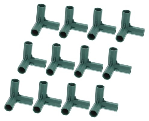 FUTUREORYY 12 Piezas Conectores Vías para Marco Invernadero Accesorios Plásticos para Jardinería Unión Estable de Tubos Redondos para Estructuras Exteriores Pack