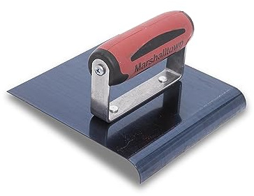 Marshalltown Kantenkelle aus Blaustahl mit Durasoftgriff, sorgt für Abrundung am Beton, Radius: 10 mm, Lippe 13 mm, Grösse der Kelle: 152x152 mm, 163BD