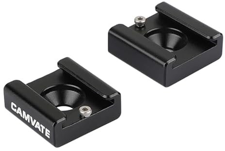 CAMVATE Cámara Réflex Digital de Luz de Flash de Zapata Caliente Fría Micrófono Blackmagic Cinema Cámara(2 Piezas)