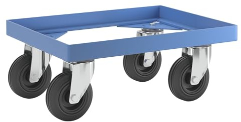 eurokraft | pro | Plateau roulant en acier | roues à bandage caoutchouc | force 250 kg | dimensions utiles 410 x 310 mm