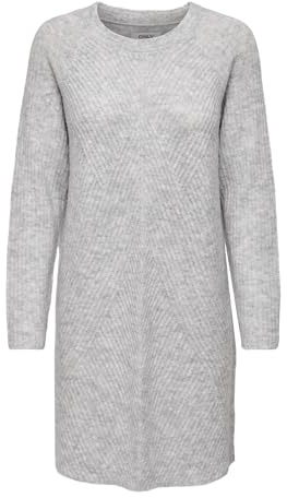 Only Abito da Donna Onlcarol L/S Knt Noos, Chiaro Grigio Melange, XS