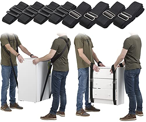 AGT Möbeltragegurt: 2er-Set Doppel-Tragegurte für 2 Personen, belastbar bis 360 kg, Tasche (Gurt Tragehilfe, Gurt-Tragehilfe für Möbel, Transportgurte Umzug)
