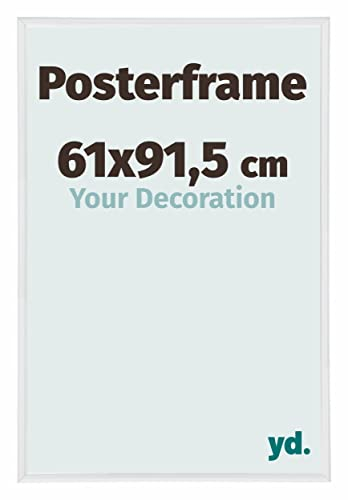 yd. Your Decoration - Cornice 61x91.5 cm - Cornice poster in plastica con vetro sintetico - Vetro artistico trasparente - Bianco Lucente - Paris