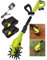 HYQNG Electric Garden Rotavator, Cordless Tiller Cultivator With 2 X 2000mah Battery And Charger, 10cm Tilling Width, 25cm Working Depth, Electric Rototiller Tiller For Soil Cultivation