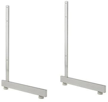 Pair of L-Legs for Grid Mesh Panel - 505mm Height, Chrome Finish - Sturdy Steel Free-Standing Display Solution for Retail Environments