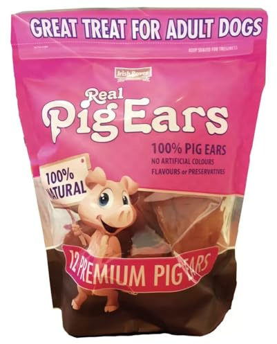 Irish Rover Real Pig Ears, Natural Dog Treats, Pig Ears, 12 Pack