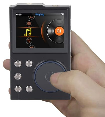 HiFi MP3 Player with Bluetooth5.2, Lossless DSD High Resolution Music Player, 2.4 Inch HD Display Lossless DSD DAC FLAC MP3 Digital Audible Player