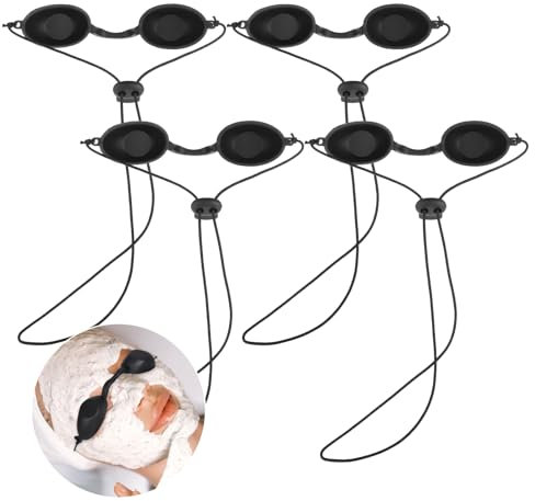 simarro 4 Stück Verstellbar Solarium Brille, UV Schutzbrille Rotlichtlampe Schutz Augenklappe mit Elastisches Band, Solarium Brille für Solariumbrille Augenschutz UV Schutz