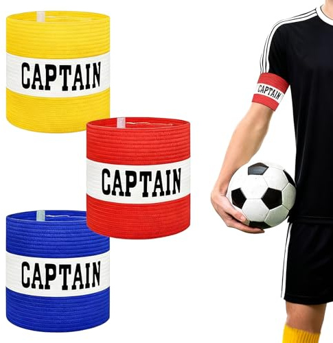 LLFYXM 3pcs captains armband kids Soccer, Adjustable Leader Football Arm Band Elastic Soccer Captain Armbands Sport Accessory, for Football Training, Adult & Youths Elastic Sports