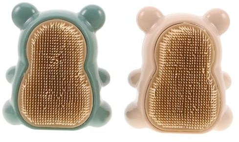 LRXIYODE 2pcs Nail Cleaning Brush Portable Finger Brush for Boys and Girls Nail Scrubber Soft Bristles and Cute Bear Shape for Hand Cleaning and Hygiene