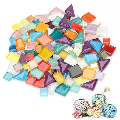 400g de Azulejos de Mosaico de Cristal Coloridos, Pequeños Azulejos de Mosaico para Manualidades, Piedras Coloridas para Baño, Decoración del Hogar, Proyectos (400g)
