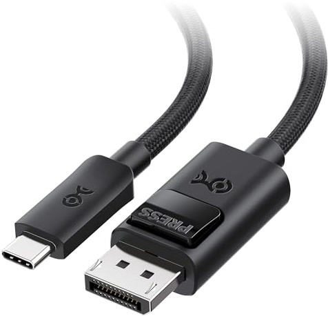 Cable Matters 54Gbps Unidirectional USB C to DisplayPort 2.1 Cable - 3ft / 0.9m, Supports DP54, 8K@165Hz / 4K@480Hz (Thunderbolt 5 to DisplayPort Cable) - Not for Portable USB-C Monitor