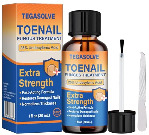Toenail Fungus Treatment Extra Strength – 25% Undecylenic Acid Antifungal Solution for Thick, Discolored Nails – Podiatrist Recommended with Tea Tree, Aloe Vera & Soothing Botanicals (1 Pcs)