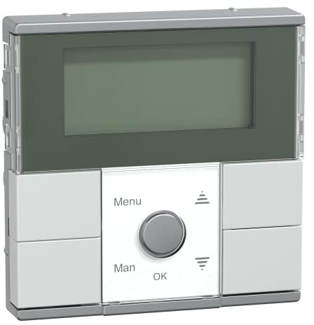 Schneider Electric Merten Zeitschaltuhr-Modul Standard mit Schalter, Unterputz, System M, Aluminium, Artikelnummer MEG5754-0460
