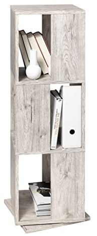 FMD Möbel, 291-001E Tower drehbares Regal in ausführung sandeiche nachbildung, melaminharz beschichtete spanplatte, maße 34.0 x 108.0 x 34.0 cm (BHT)