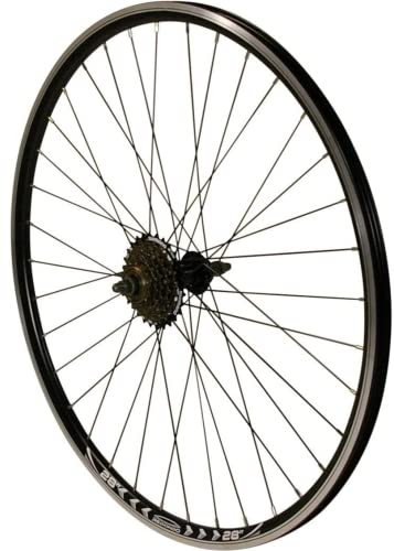 Redondo 28 Zoll Hinterrad Laufrad Hohlkammer V-Prof Felge + 6-Fach Kranz Schwarz