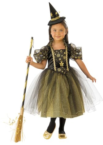 Rubies Costume da Strega Piccole Stelle per bambina, Abito con gonna in tulle e cappello, Ufficiale Rubies per Halloween, Carnevale e Feste